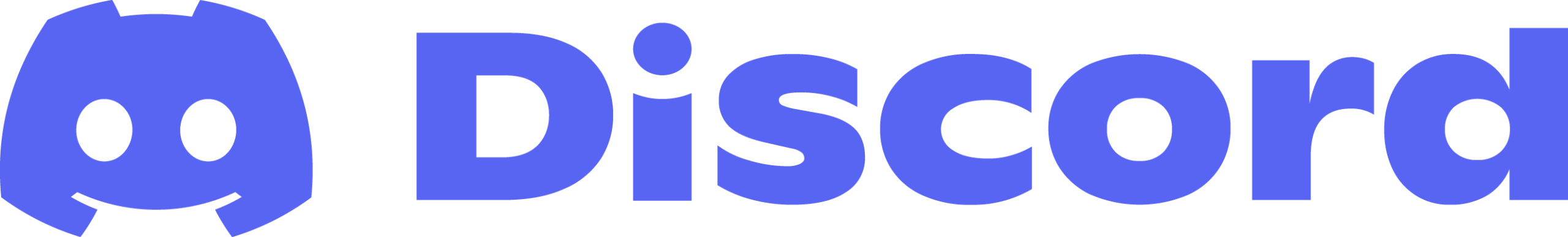 Discord logo with a stylized game controller face icon and the word "Discord" in blue text.