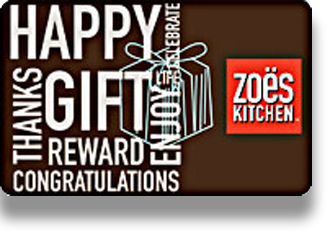 Zoes Kitchen gift card front